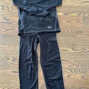 Hot Chillys Kids Black Matching Set Long Johns